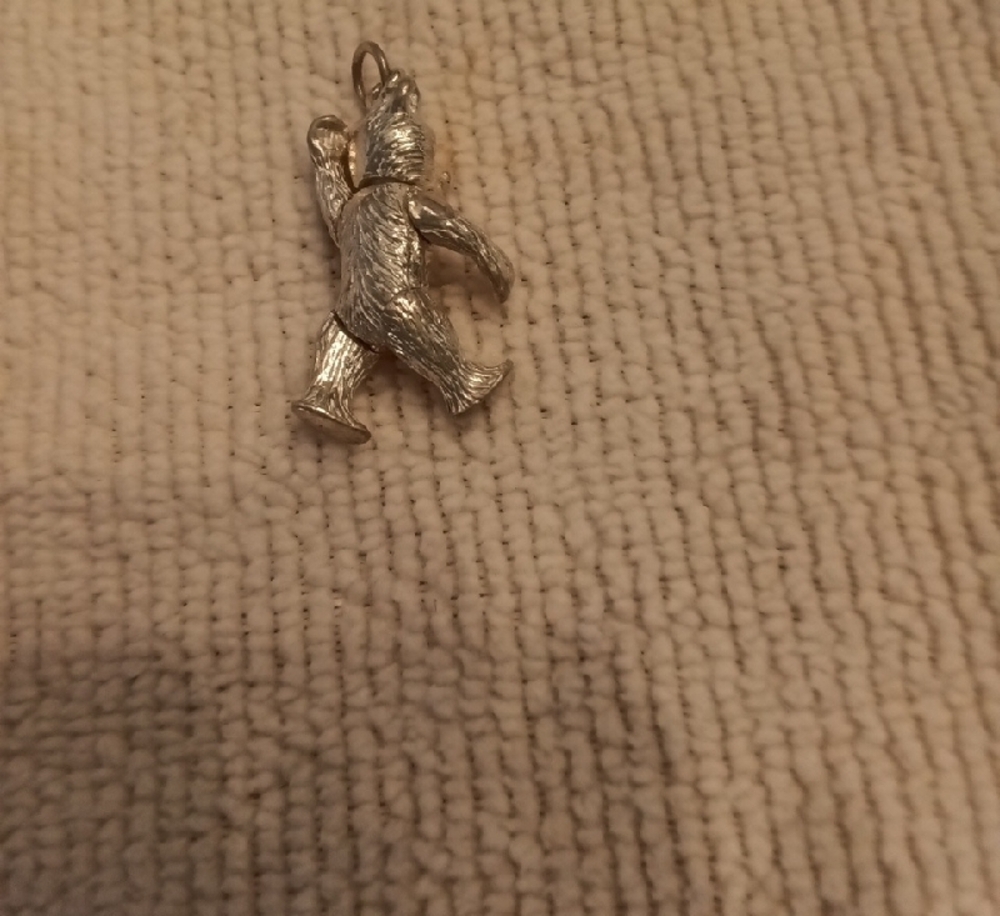 VTG  Sterling Silver Teddy Bear Charm Or Pendant - Picture 5 of 5